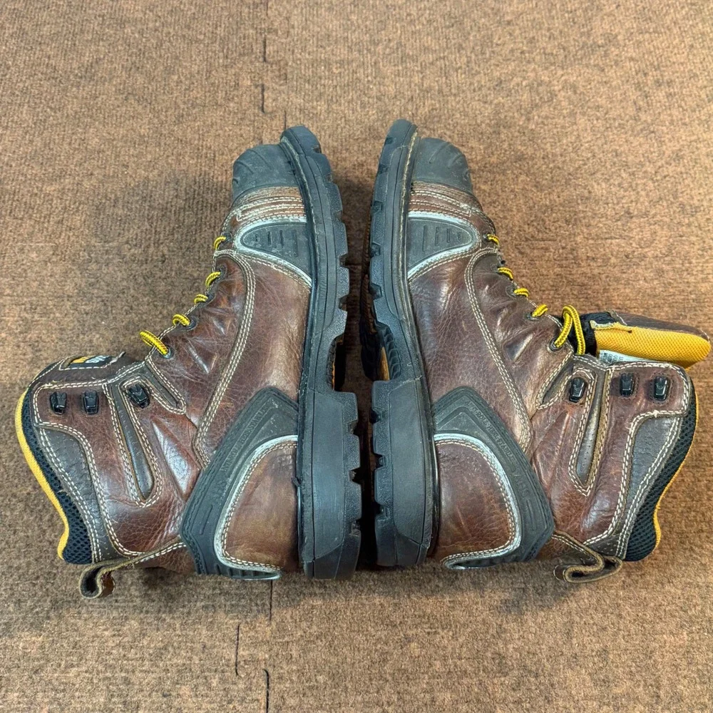 Work n Sport Mens Leather Work Boots Brown Safety Toe EH Rated 11.5 M 9246